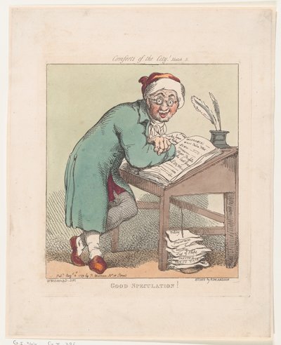 Goede speculatie!, 10 augustus 1799 door Thomas Rowlandson
