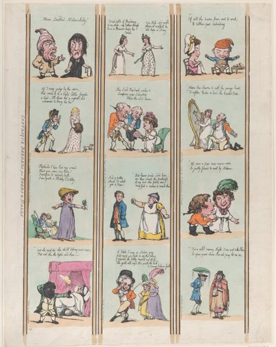 Groteske Grenzen voor Kamers & Hallen, Plaat 16, 1 augustus 1799 door Thomas Rowlandson