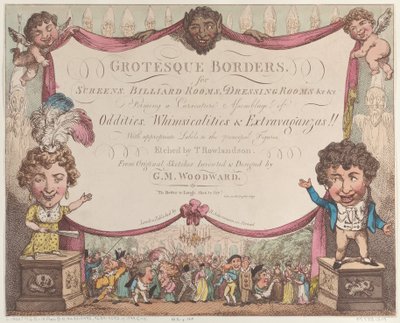 Groteske Grenzen voor Schermen, Biljartkamers, Kleedkamers, enz., 1799-1800 door Thomas Rowlandson