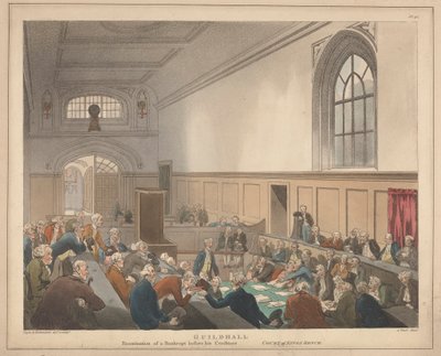 Onderzoek in het Guildhall van een Failliet voor zijn Schuldeisers door Thomas Rowlandson