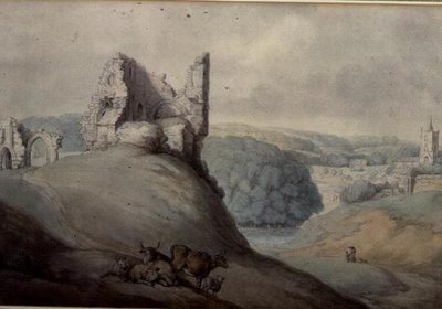 Harborough Kasteel, Yorkshire door Thomas Rowlandson