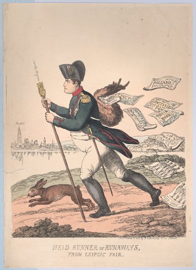 Hoofdrenner of weglopers van de Leipziger beurs door Thomas Rowlandson