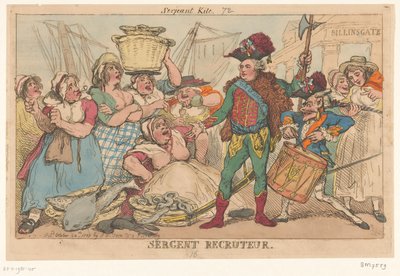 Hertog van Orléans tussen de visvrouwen, 1789 door Thomas Rowlandson