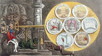 Hindoeïstische Bezweringen, Een Uitzicht in Elephanta, uit The Grand Master, or Adventures of Qui Hi? in Hindostan. A Hudibras Poem in Eight Cantos door Quiz, door William Combe (1741-1823) gepubliceerd door Thomas Tegg, Londen door Thomas Rowlandson