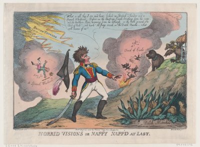 Vreselijke visioenen van Nappy gevangen genomen door Thomas Rowlandson