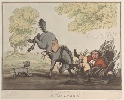 Paardprestaties, schets 12: Een voltigeur!!, 1 augustus 1799 door Thomas Rowlandson