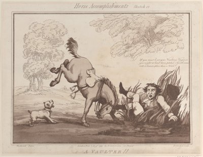 Paardprestaties, schets 12: Een voltigeur!!, 1 augustus 1799 door Thomas Rowlandson