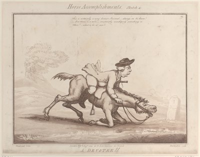 Paardenprestaties, Schets 4: Een Toegewijde!!, 1 augustus 1799 door Thomas Rowlandson