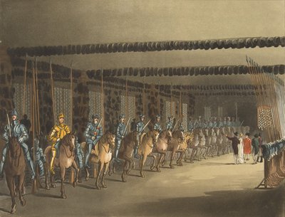 Horse Armoury, Tower of London, 1 november 1809 door Thomas Rowlandson