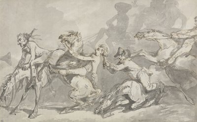 Ruiters Botsen door Thomas Rowlandson