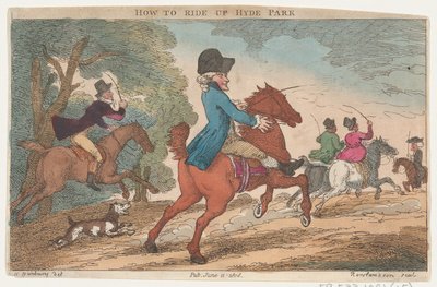 Hoe te Rijden in Hyde Park door Thomas Rowlandson