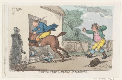 Hoe een paard naar believen te stoppen, 1803 door Thomas Rowlandson