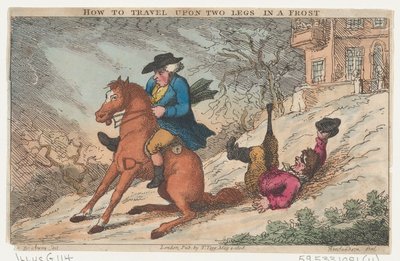 Hoe te reizen op twee benen in de vorst door Thomas Rowlandson