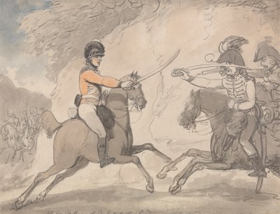 Hongaarse en Hooglandse zwaardoefening door Thomas Rowlandson
