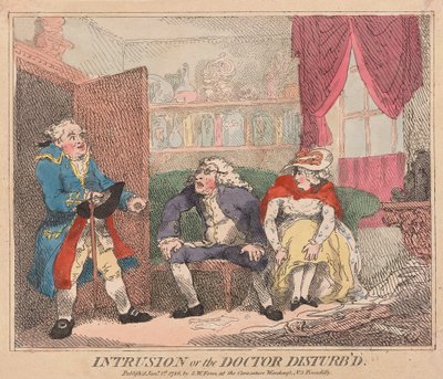 Intrusie of de dokter verstoord door Thomas Rowlandson