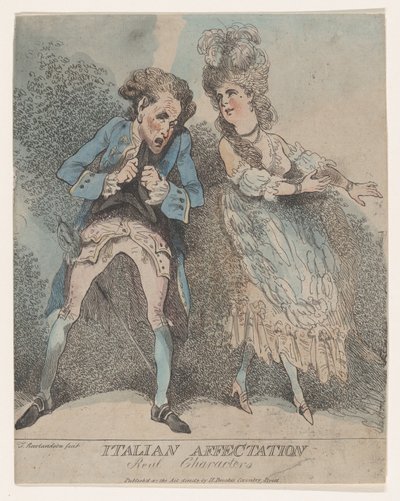 Italiaanse affectatie, echte karakters, 1786-91 door Thomas Rowlandson