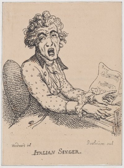 Italiaanse zanger, april 1808 door Thomas Rowlandson