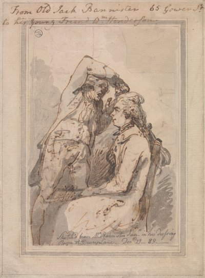 Jack Bannister in zijn Kleedkamer door Thomas Rowlandson