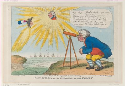 John Bull Maakt Waarnemingen over de Komeet door Thomas Rowlandson