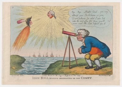 John Bull Maakt Waarnemingen over de Komeet door Thomas Rowlandson