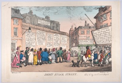 Joint Stock Street, 10 maart 1808 door Thomas Rowlandson