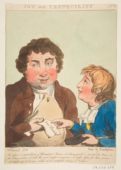 Vreugde met Rust Le Brun Travestie, of Karikaturen van de Passies door Thomas Rowlandson