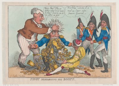 Junot spuugt zijn buit uit, 17 oktober 1808 door Thomas Rowlandson