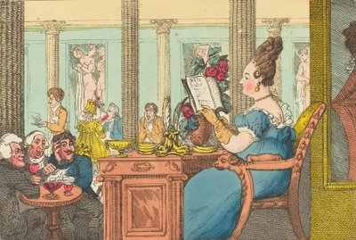La Belle Limonaudiere au Cafe des Mille Colonnes, Palais Royal, Parijs, 1814 door Thomas Rowlandson