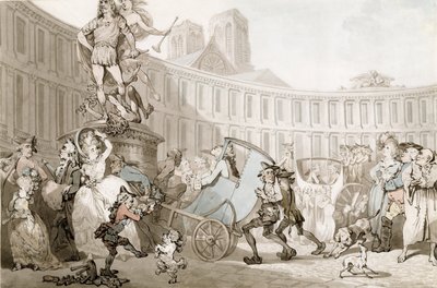 La Place des Victoires, Parijs, c.1789 door Thomas Rowlandson