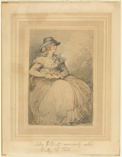 Lady Elliott, gewoonlijk Dolly The Tall genoemd door Thomas Rowlandson