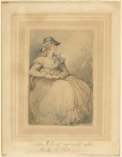Lady Elliott, gewoonlijk Dolly The Tall genoemd door Thomas Rowlandson