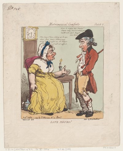 Late uren!, 1 oktober 1799 door Thomas Rowlandson