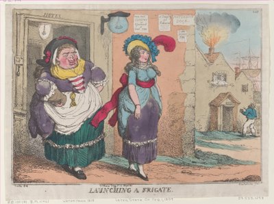 Te water laten van een fregat, [1 februari 1809], herdruk door Thomas Rowlandson