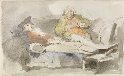 Lui op een bank door Thomas Rowlandson