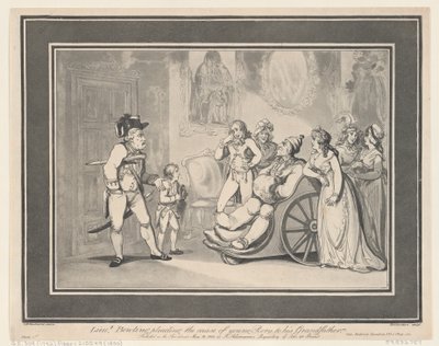 Luitenant Bowling die de Zaak van Jonge Rory Pleit bij zijn Grootvader door Thomas Rowlandson
