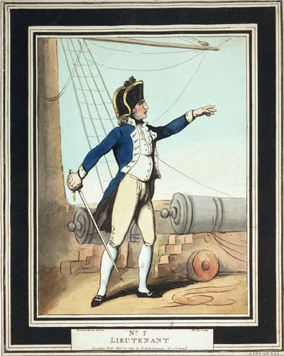 Luitenant, Royal Navy adelborst in de 18e eeuw door Thomas Rowlandson