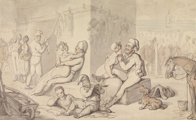 Kazerne van de lichte cavalerie door Thomas Rowlandson