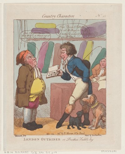 Londense voorrijder, of Broeder Zadeltas door Thomas Rowlandson