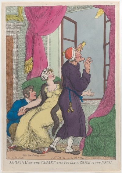 Kijken naar de komeet tot je een stijve nek krijgt, 20 september 1811 door Thomas Rowlandson