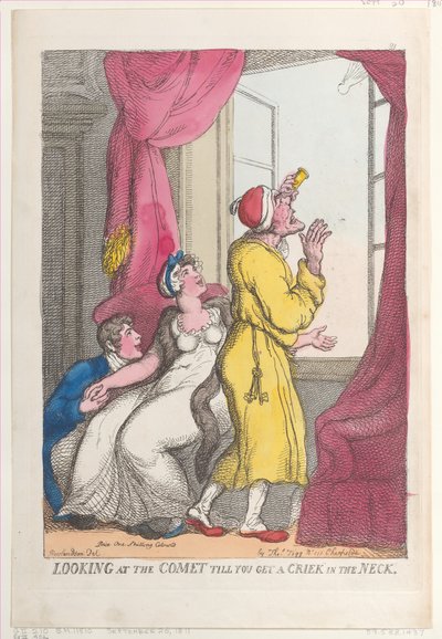Kijken naar de komeet tot je een stijve nek krijgt, 20 september 1811 door Thomas Rowlandson
