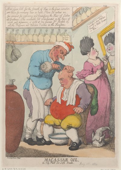 Macassar Olie, een olieachtige puff voor zachte hoofden, 15 maart 1814 door Thomas Rowlandson