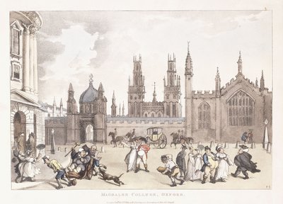 Magdalen College, Oxford, 1809-1811 door Thomas Rowlandson