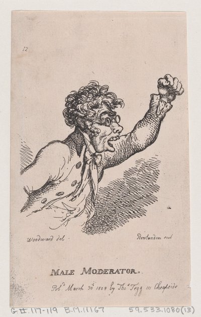 Mannelijke moderator, 30 maart 1808 door Thomas Rowlandson