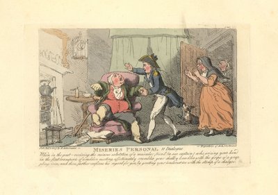 Man met jicht wordt pijnlijk begroet door een matroos door Thomas Rowlandson