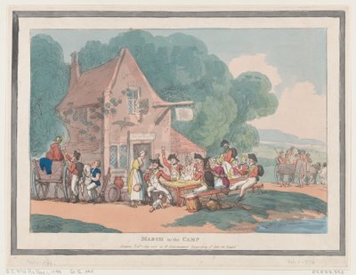 Mars naar het kamp door Thomas Rowlandson