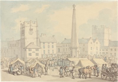 Marktdag in Richmond in Yorkshire door Thomas Rowlandson