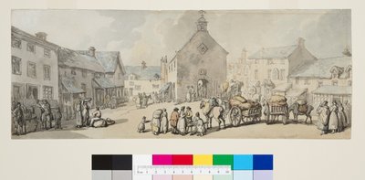 Marktplaats, Llanrwst door Thomas Rowlandson