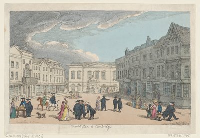 Marktplaats in Cambridge, 15 november 1801 door Thomas Rowlandson