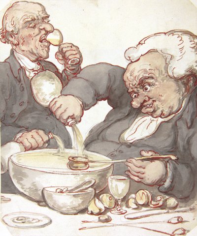 De punch mixen door Thomas Rowlandson