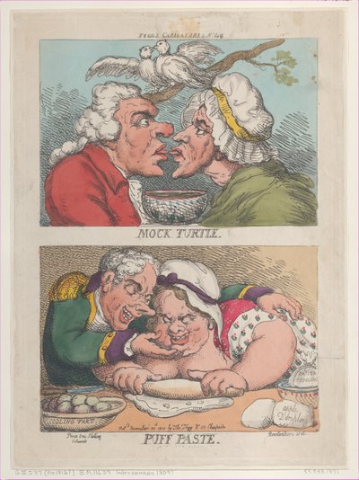 Mock Turtle, Puff Paste door Thomas Rowlandson